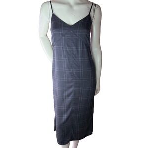 Topshop Plaid Dress V-Neck Spaghetti Strap Office Siren Heritage Plaid Y2K S